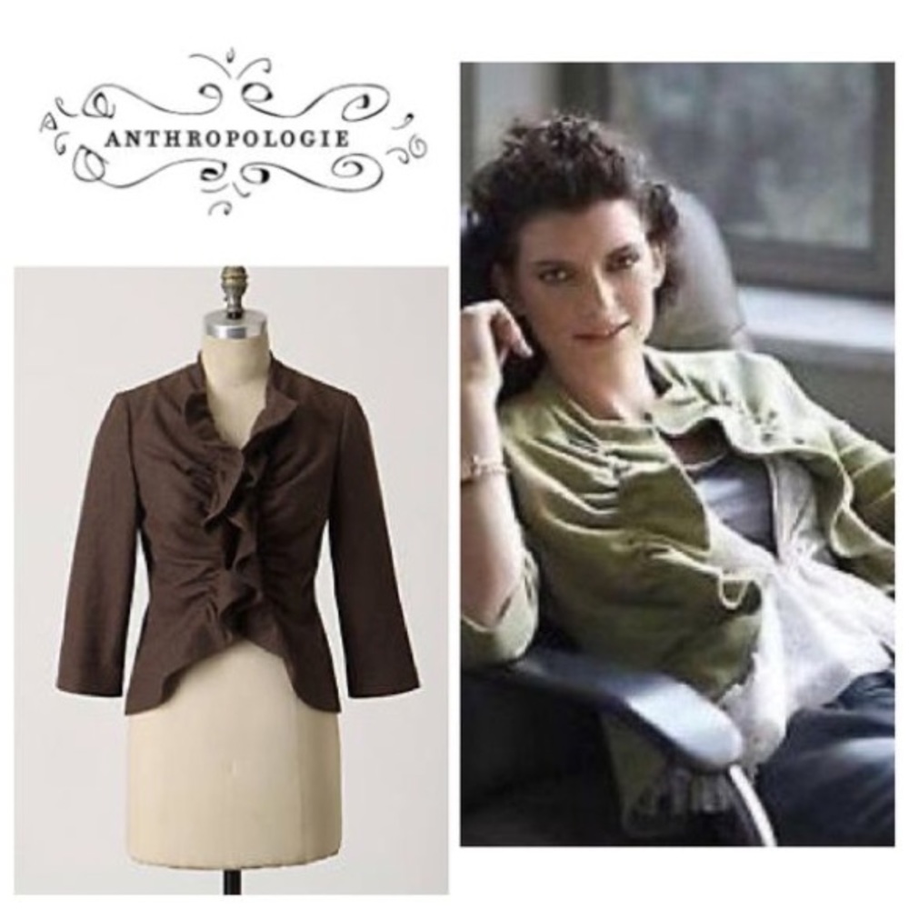 Anthropologie Wool Ruffle Front Jacket!